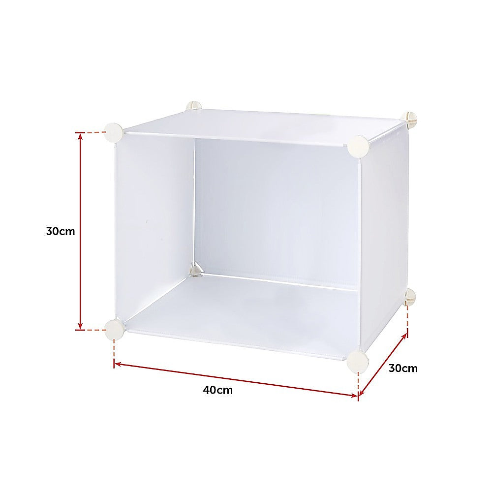 White Cube DIY Shoe Cabinet Rack Storage Portable Stackable Organiser Stand - image5