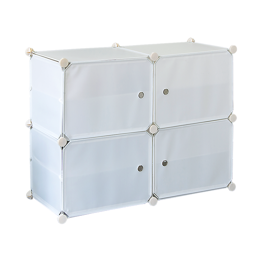 White Cube DIY Shoe Cabinet Rack Storage Portable Stackable Organiser Stand - image1