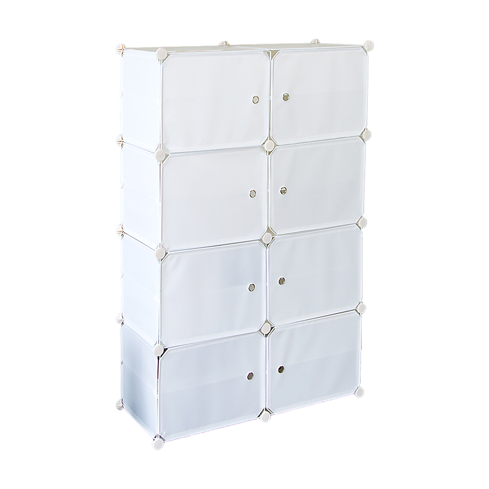 White Cube DIY Shoe Cabinet Rack Storage Portable Stackable Organiser Stand - image1