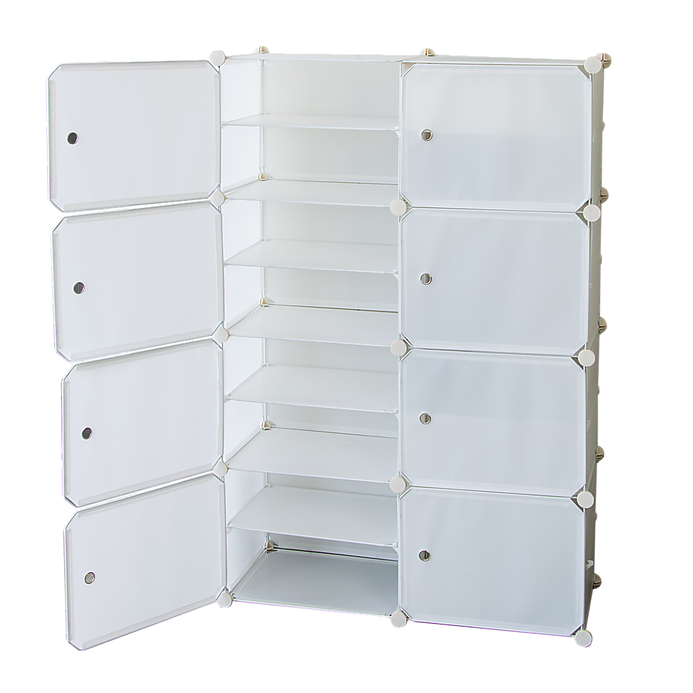 White Cube DIY Shoe Cabinet Rack Storage Portable Stackable Organiser Stand - image4