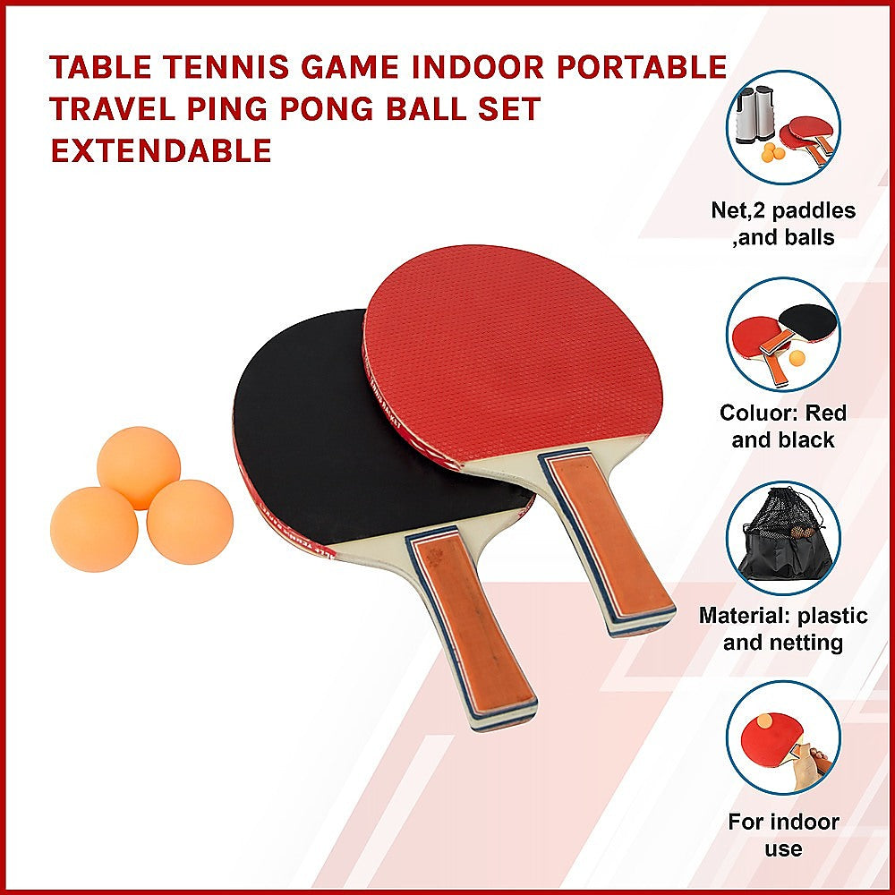 Table Tennis Game Indoor Portable Travel Ping Pong Ball Set Extendable - image3