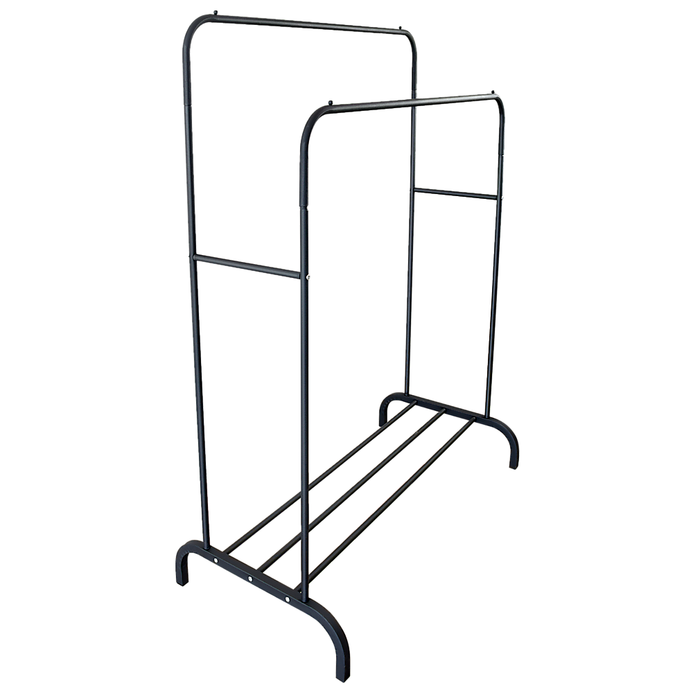 Heavy Metal Double Clothes Rail Hanging Rack Garment Display Stand Storage Shelf - image5