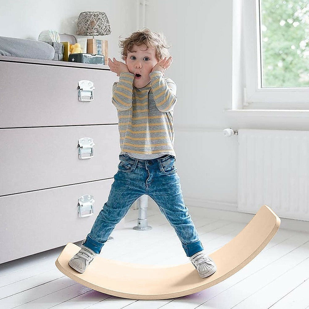 Balance Board Beam Seesaw Wooden Child Kids Adult Yoga - image2