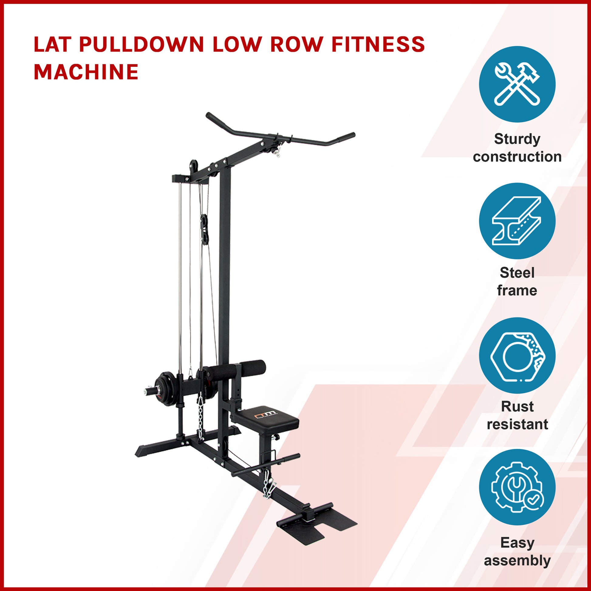 Lat PullDown Low Row Fitness Machine - image3