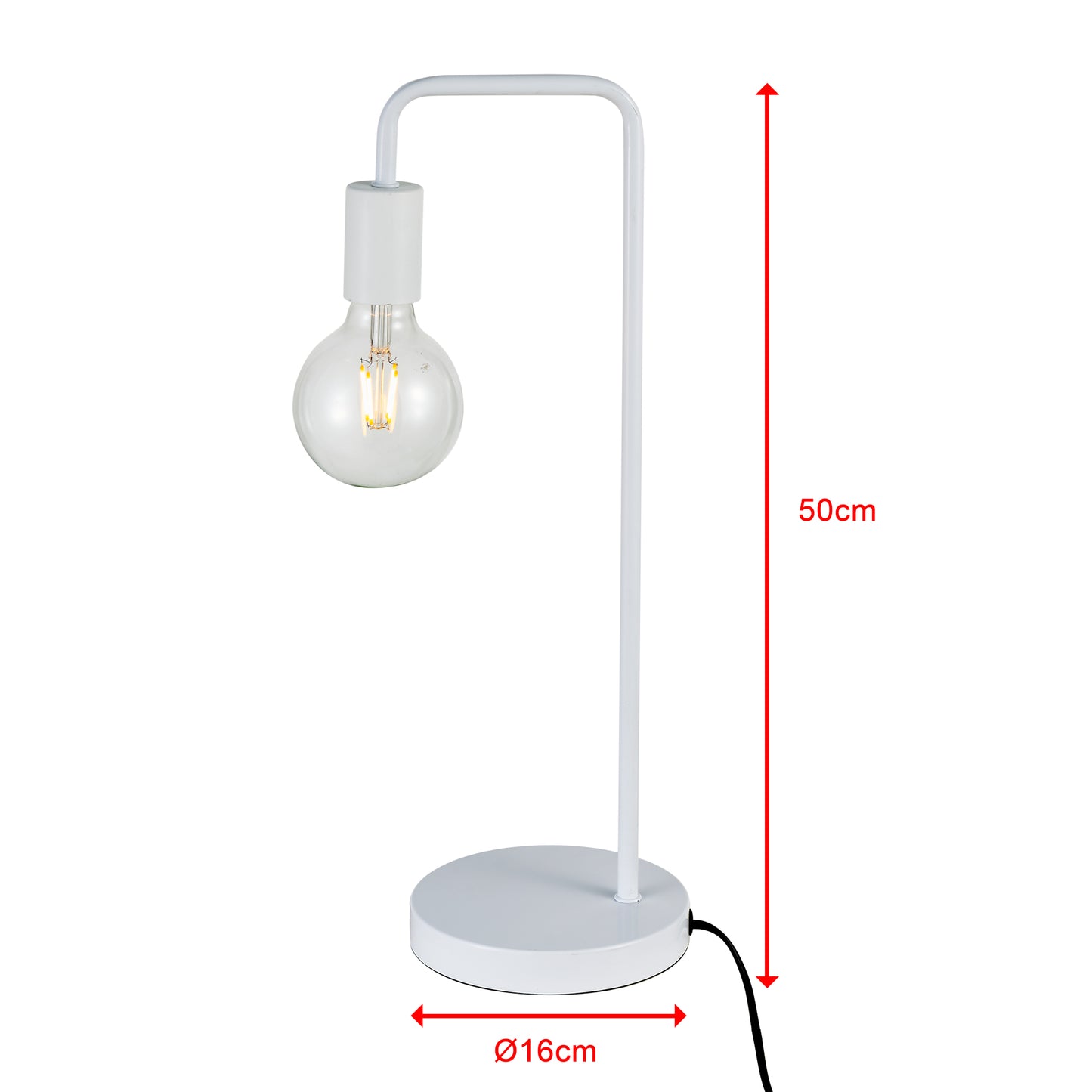 Modern Table lamp Desk Light Base Bedside Bedroom White - image5