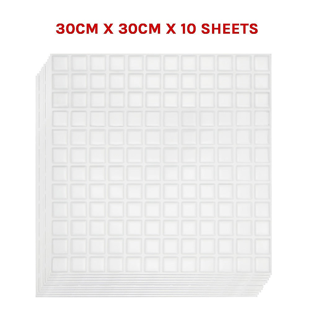 Tiles 3D Peel and Stick Wall Tile Stereoscopic Crystal White (30cm x 30cm x 10 sheets) - image7