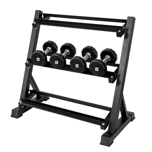 Dumbbell Rack Storage Stand Hex Weight Heavy Duty 3 Tier Wide Home Gym Fitness - image1