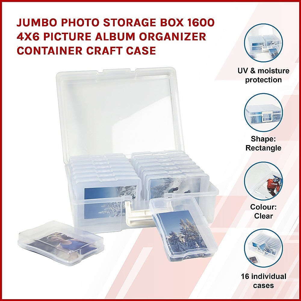 Jumbo Photo Storage Box 1600 4x6 Picture Album Organizer Container Craft Case - image3