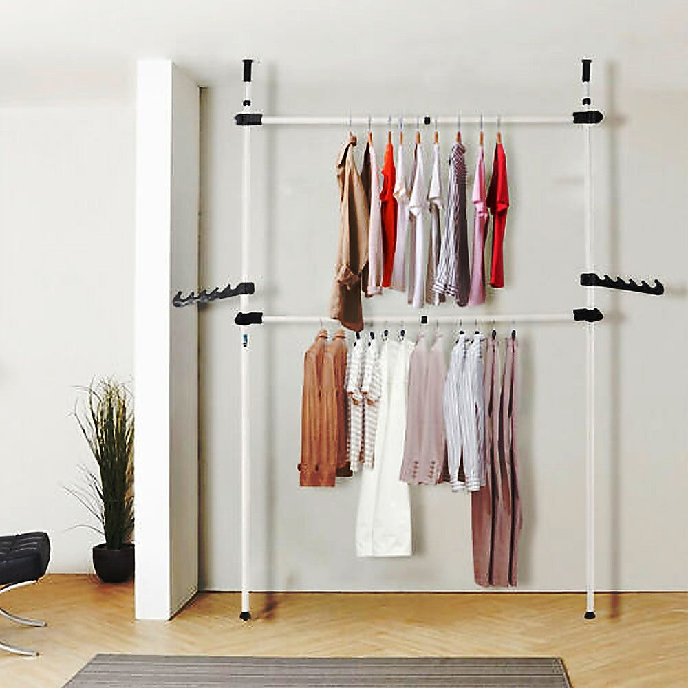 Heavy Duty Adjust Clothes Rail Storage Garment Shelf Hanging Display Stand Rack - image2