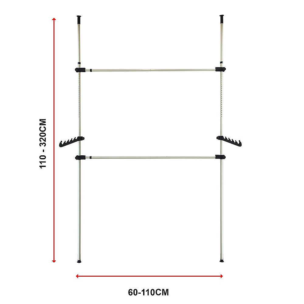 Heavy Duty Adjust Clothes Rail Storage Garment Shelf Hanging Display Stand Rack - image6