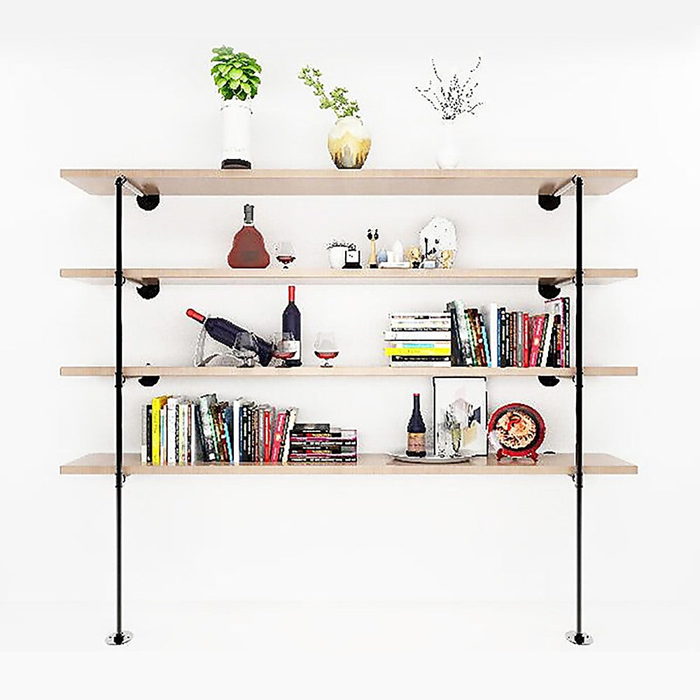 Wall Shelves Display Bookshelf Industrial DIY Pipe Shelf Rustic Brackets - image4
