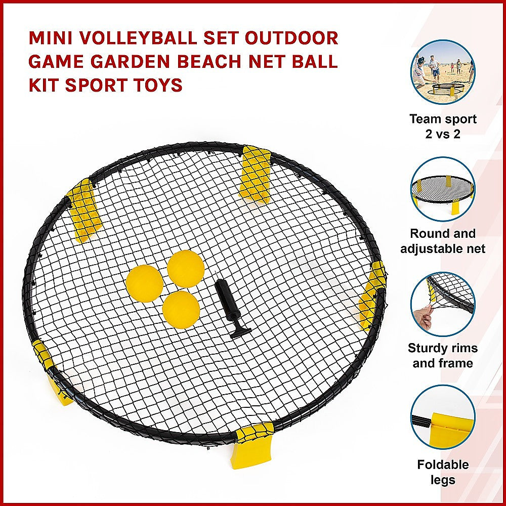 Mini Volleyball Set Outdoor Game Garden Beach Net Ball Kit Sport Toys - image3