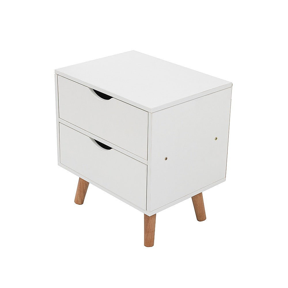 Bedside Tables Drawers Side Table Nightstand White Storage Cabinet Wood - image4