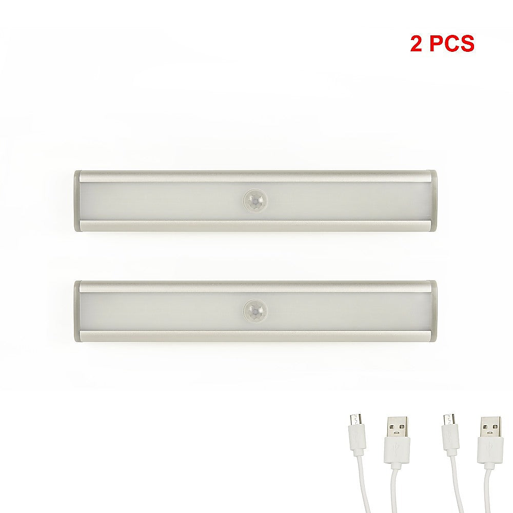 2 x 46 LED Stick-on Wireless Under Cabinet Light Rechargeable Motion Sensor Closet Lamp - image6