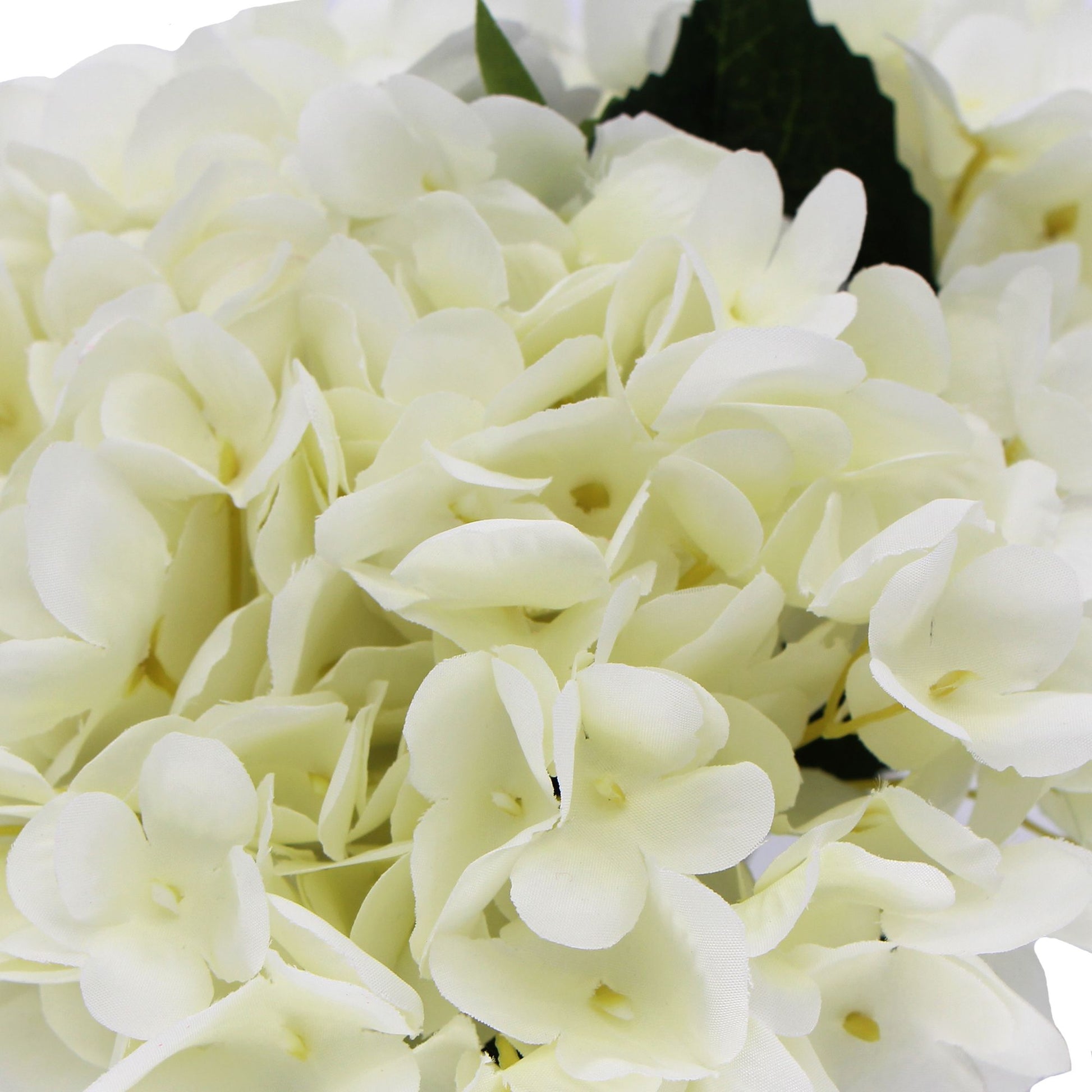 Premium Faux Hydrangea With Glass Vase (Artificial Flowering White Hydrangea) 23cm - image3