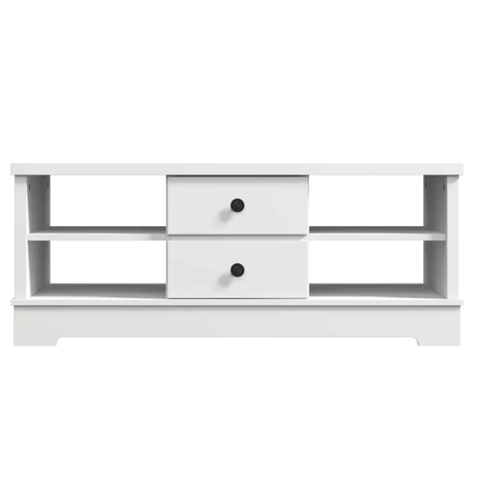 White Coastal Style Coffee Table with Drawers - image1