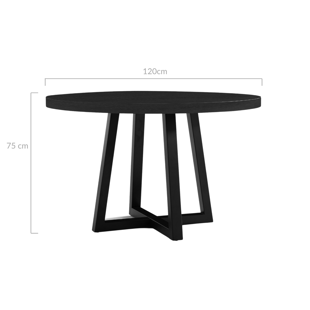 Harry 4 Seater Dining Table in Black - image8