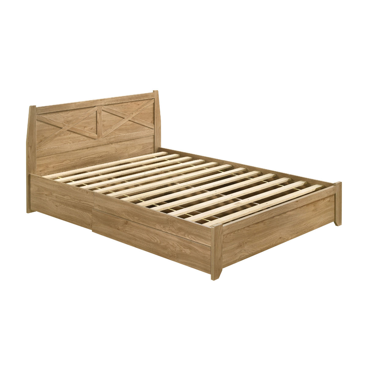 Mica Natural Wooden Bed Frame with Storage Drawers Double - image5