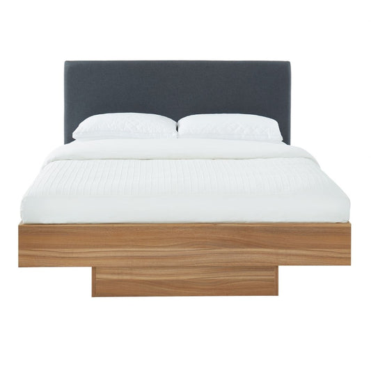 Walnut Oak Wood Floating Bed Frame King - image1