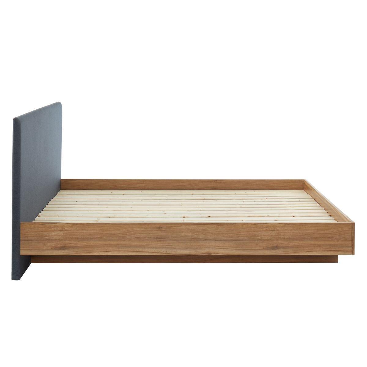 Walnut Oak Wood Floating Bed Frame King - image3