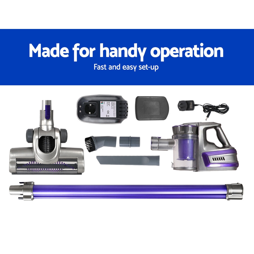 150 Cordless Handheld Stick Vacuum Cleaner 2 Speed  Purple And Grey - image6