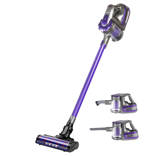 150W Stick Handstick Handheld Cordless Vacuum Cleaner 2-Speed with Headlight Purple - image1