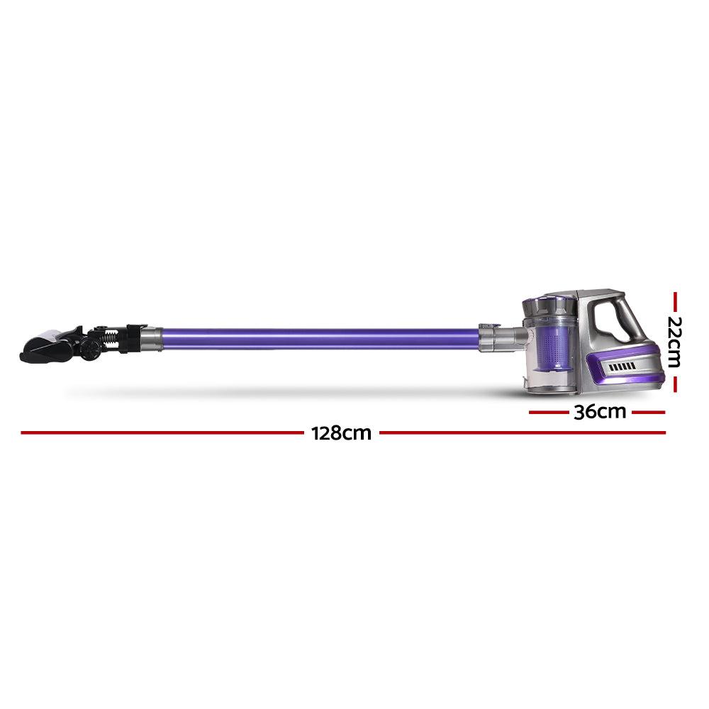 150W Stick Handstick Handheld Cordless Vacuum Cleaner 2-Speed with Headlight Purple - image2