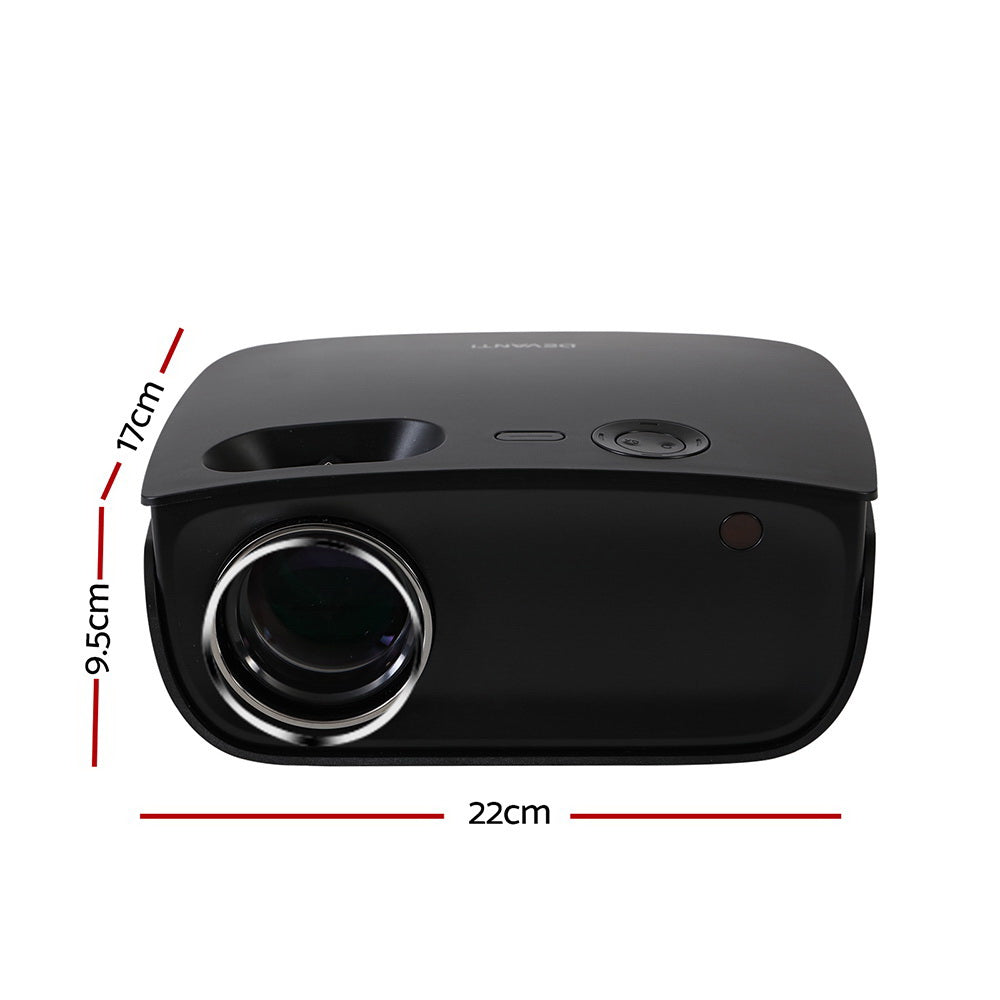 Mini Video Projector Wifi USB HDMI Portable 2000 Lumens HD 1080P Home in Black - image2