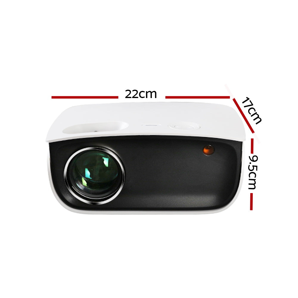 Mini Video Projector Wifi USB HDMI Portable 2000 Lumens HD 1080P Home Theater White - image2