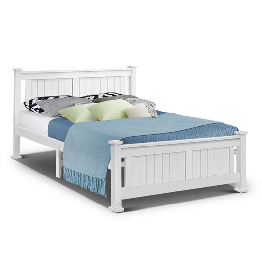 Queen Size Wooden Bed Frame Kids Adults Timber - image1