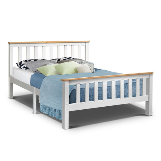 Double Full Size Wooden Bed Frame PONY Timber Mattress Base Bedroom Kids - image1