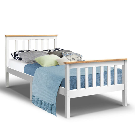 Single Wooden Bed Frame Bedroom Furniture Kids - image1
