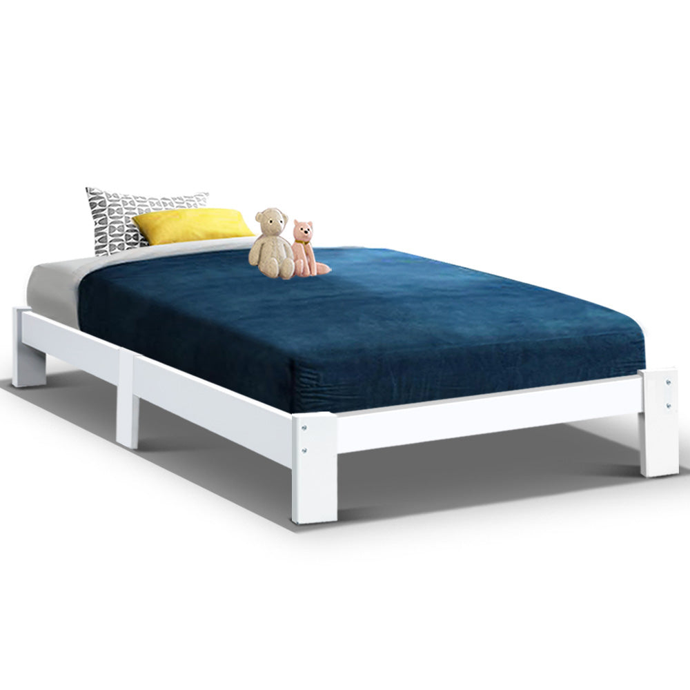 Bed Frame Single Wooden Bed Base Frame Size JADE Timber Mattress Platform - image1