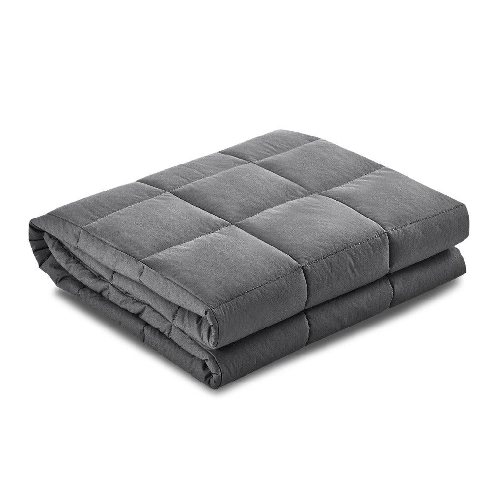 Weighted Blanket Adult 5KG Heavy Gravity Blankets Microfibre Cover Calming Relax Anxiety Relief Grey - image1