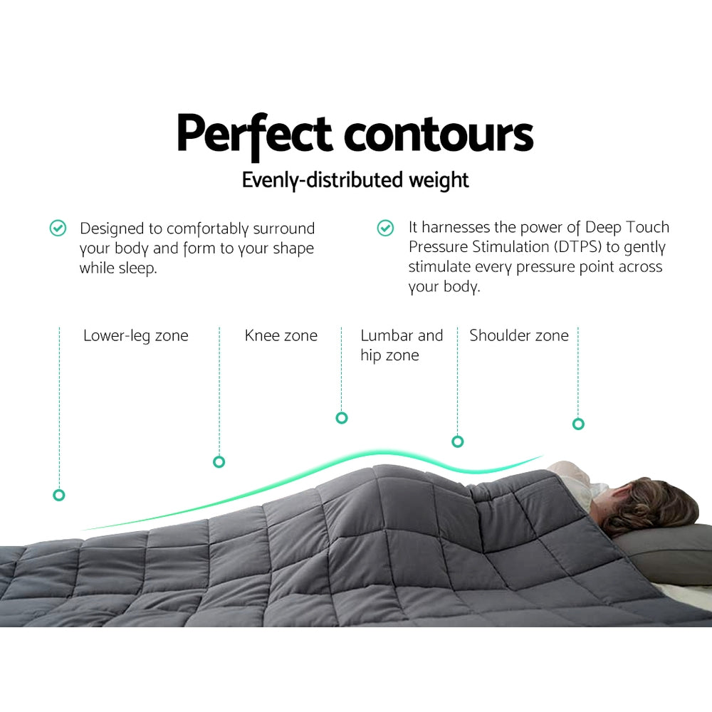 Weighted Blanket Adult 5KG Heavy Gravity Blankets Microfibre Cover Calming Relax Anxiety Relief Grey - image4