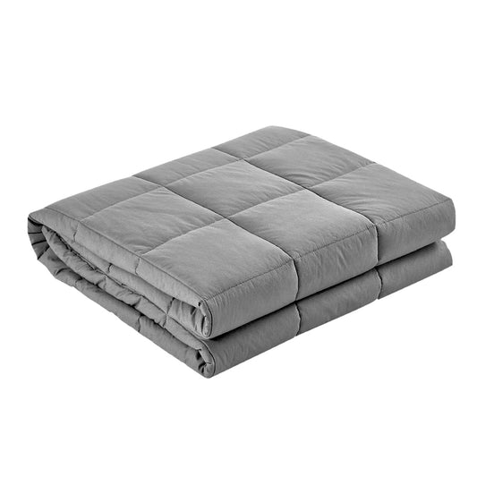 Bedding 7KG Microfibre Weighted Gravity Blanket Relaxing Calming Adult Light Grey - image1