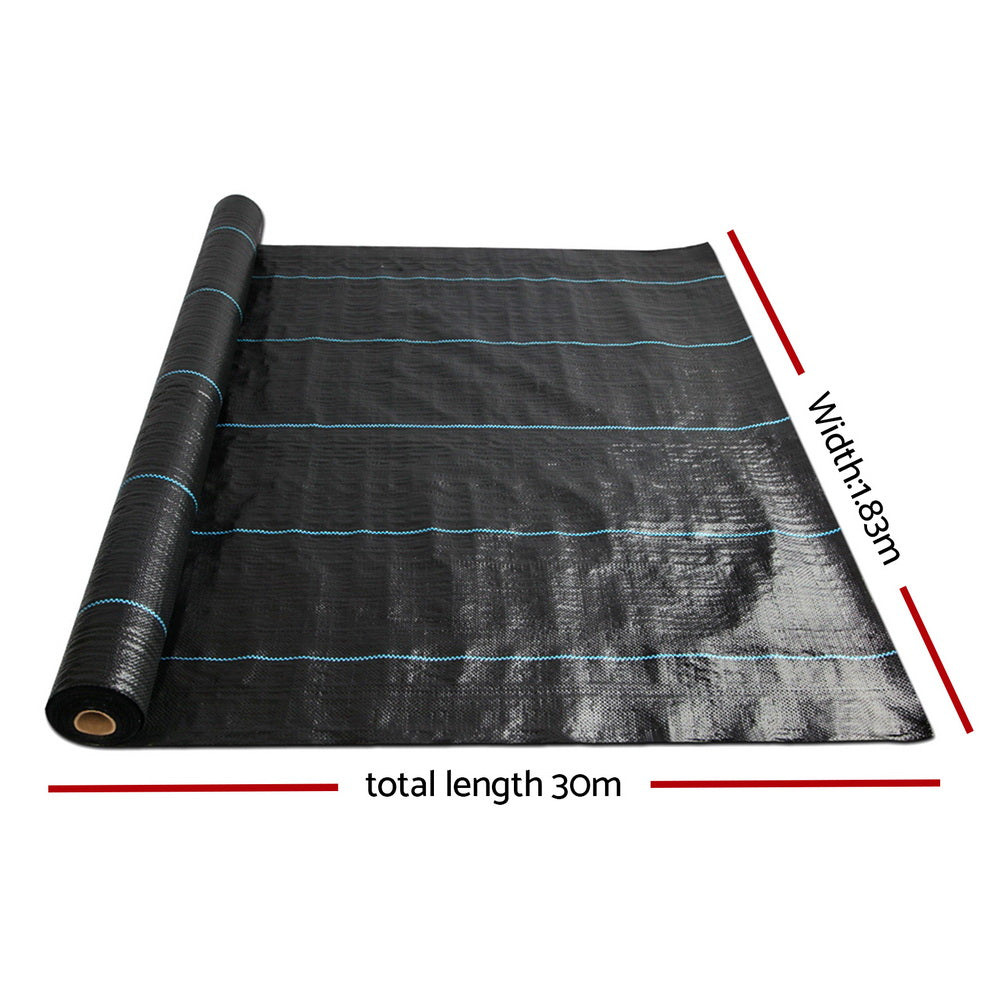 1.83m x 30m Weedmat Weed Control Mat Woven Fabric Gardening Plant PE - image2