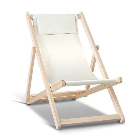 Outdoor Furniture Sun Lounge Chairs Deck Chair Folding Wooden Patio Beach - image1