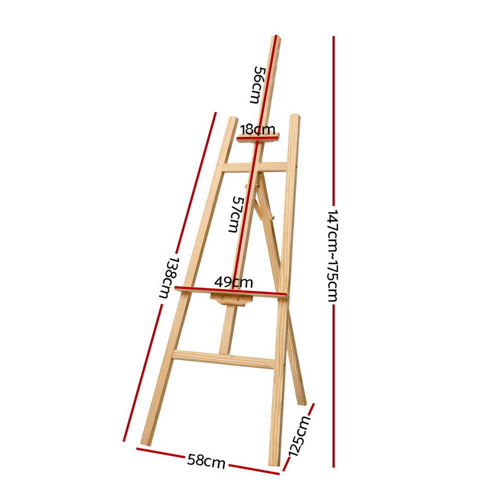 Pine Wood Easel Art Display Painting Shop Tripod Stand Wedding 175cm - image2