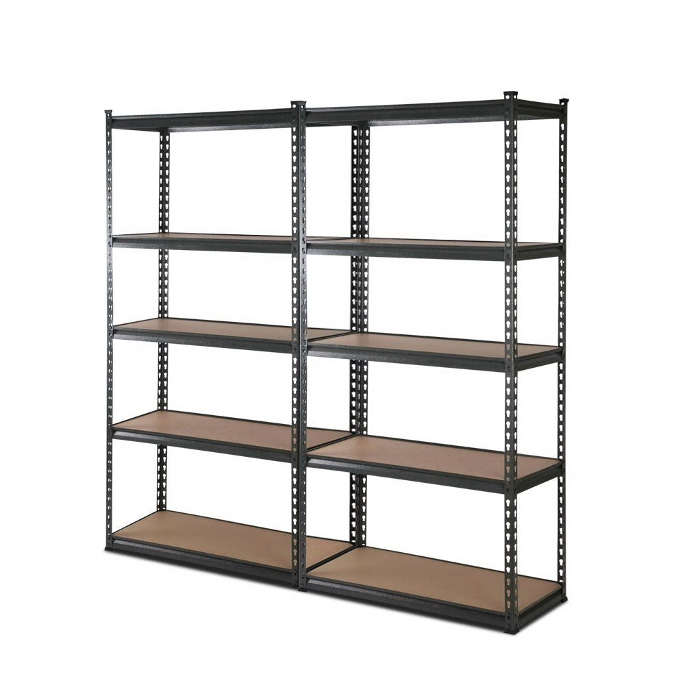 2x0.9M 5-Shelves Steel Warehouse Shelving Racking Garage Storage Rack Grey - image1