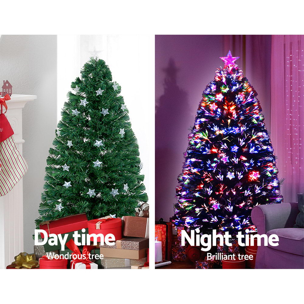 1.2M 4FT LED Christmas Tree Xmas Optic Fiber Multi Colour Lights - image3