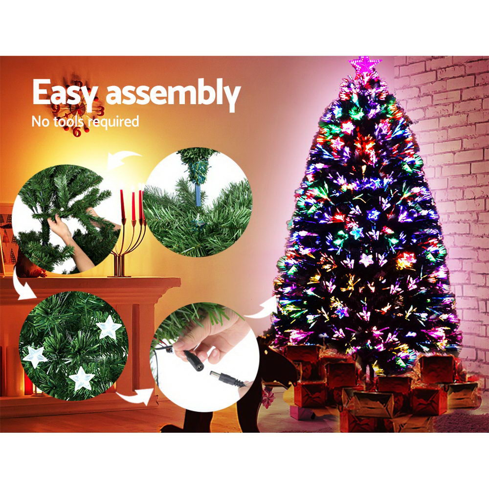 1.5M 5FT LED Christmas Tree Xmas Optic Fiber Multi Colour Lights - image7