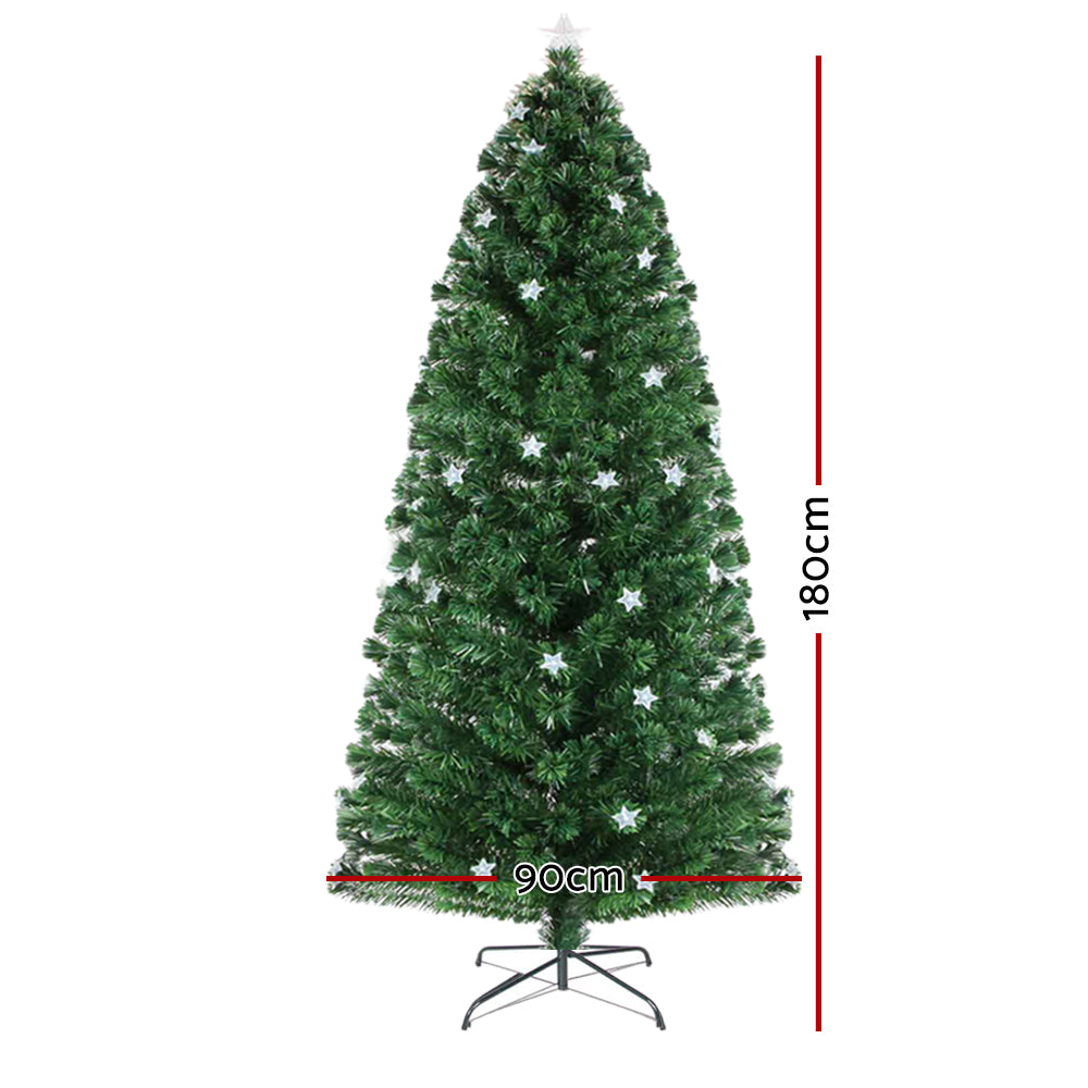 1.8M 6FT LED Christmas Tree Xmas Optic Fiber Multi Colour Lights - image2