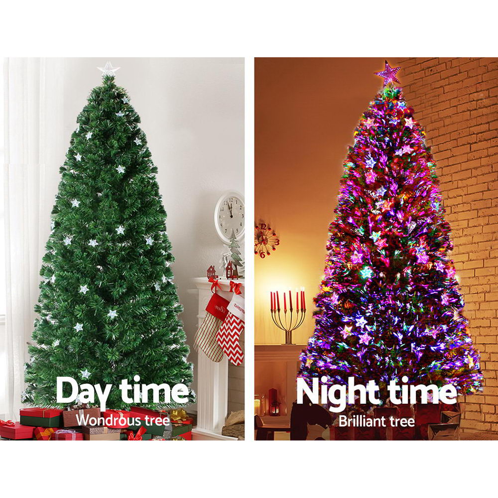 1.8M 6FT LED Christmas Tree Xmas Optic Fiber Multi Colour Lights - image5