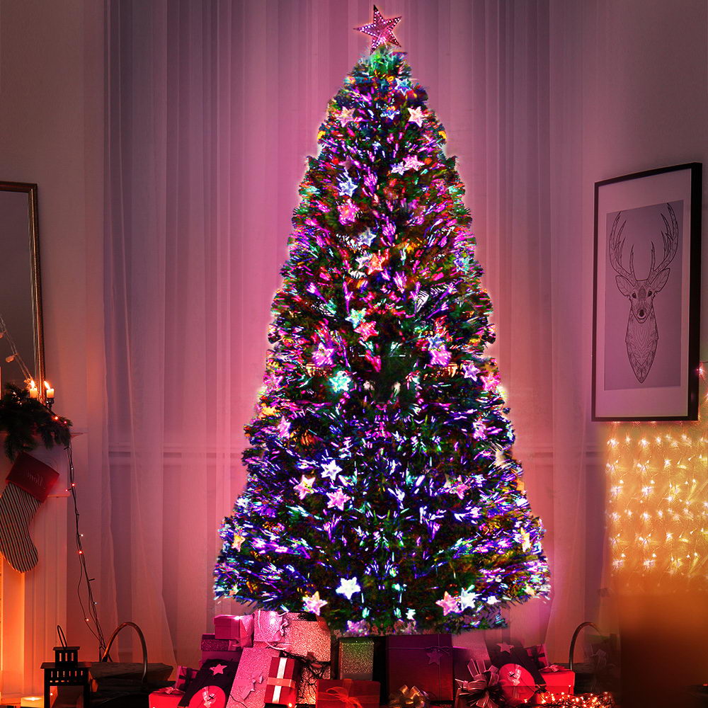 1.8M 6FT LED Christmas Tree Xmas Optic Fiber Multi Colour Lights - image8