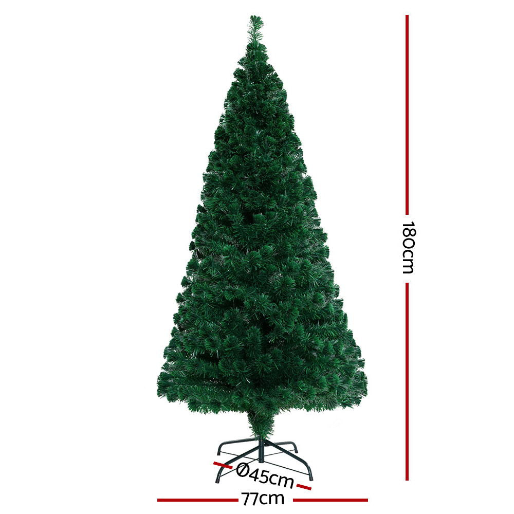 Christmas Tree 1.8M 6FT LED Xmas Fibre Optic Multi Warm White - image2