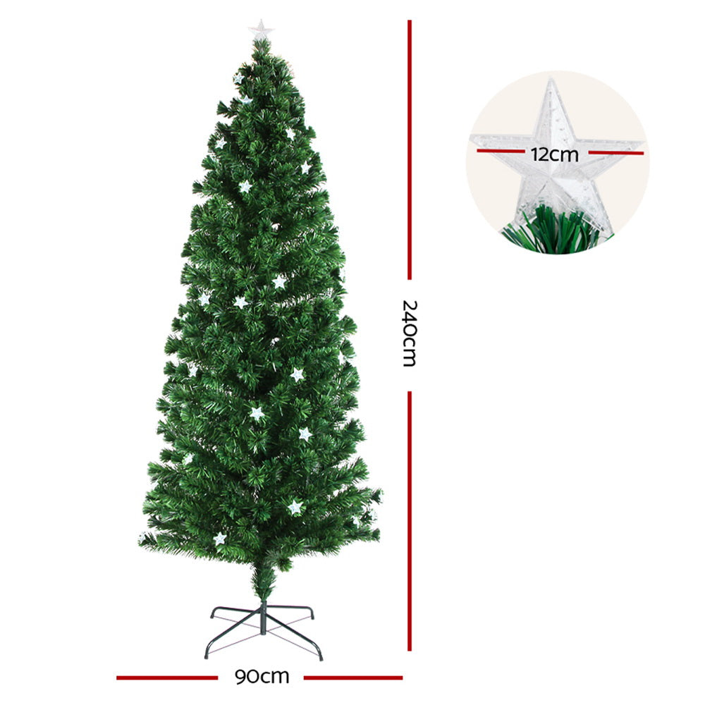 Jingle Jollys Christmas Tree 2.4M LED Xmas trees with Lights Multi Colour - image2