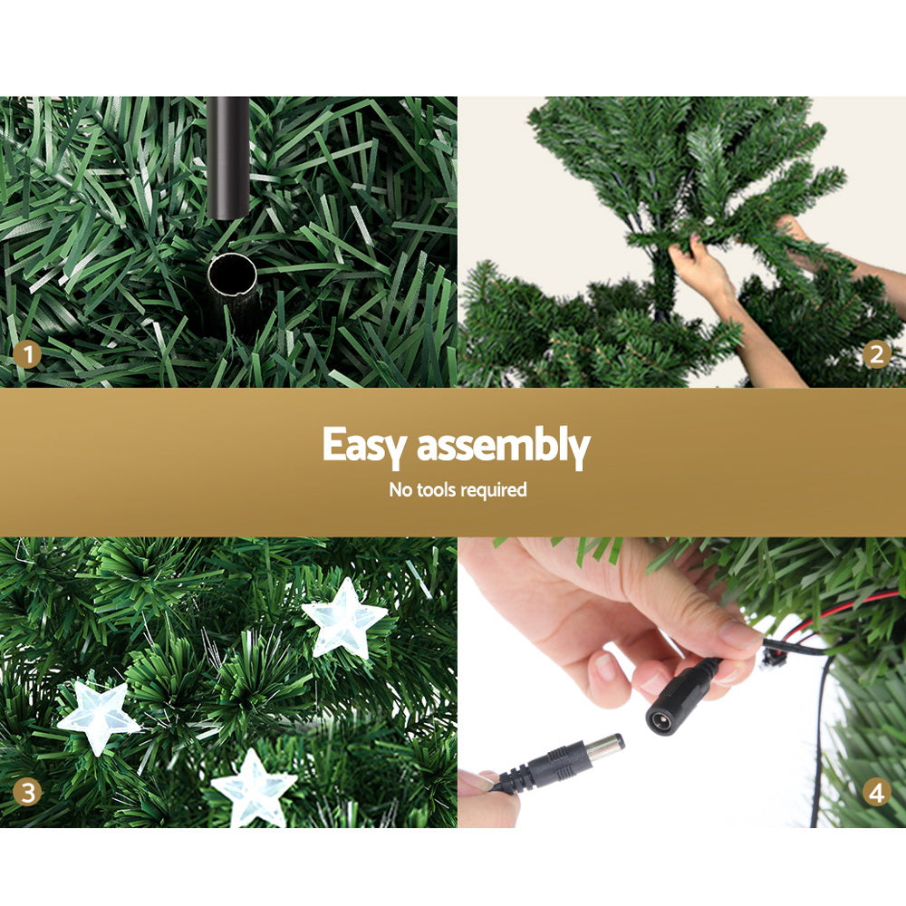 Jingle Jollys Christmas Tree 2.4M LED Xmas trees with Lights Multi Colour - image4