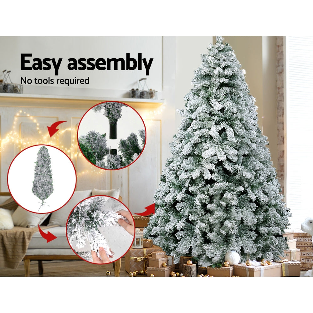 Snowy Christmas Tree 1.8M 6FT Xmas Decorations 520 Tips - image6