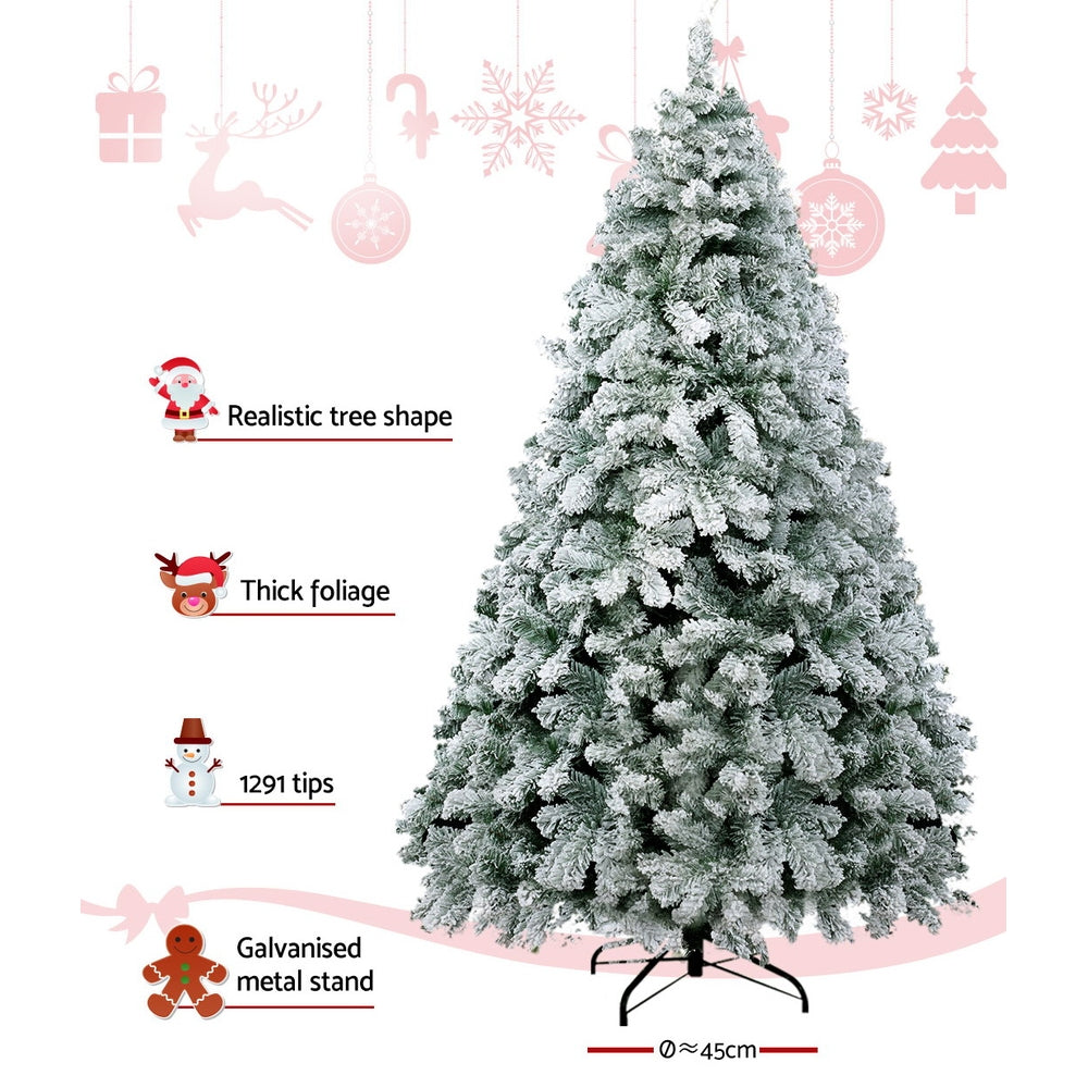 Snowy Christmas Tree 2.4M 8FT Xmas Decorations 859 Tips - image5